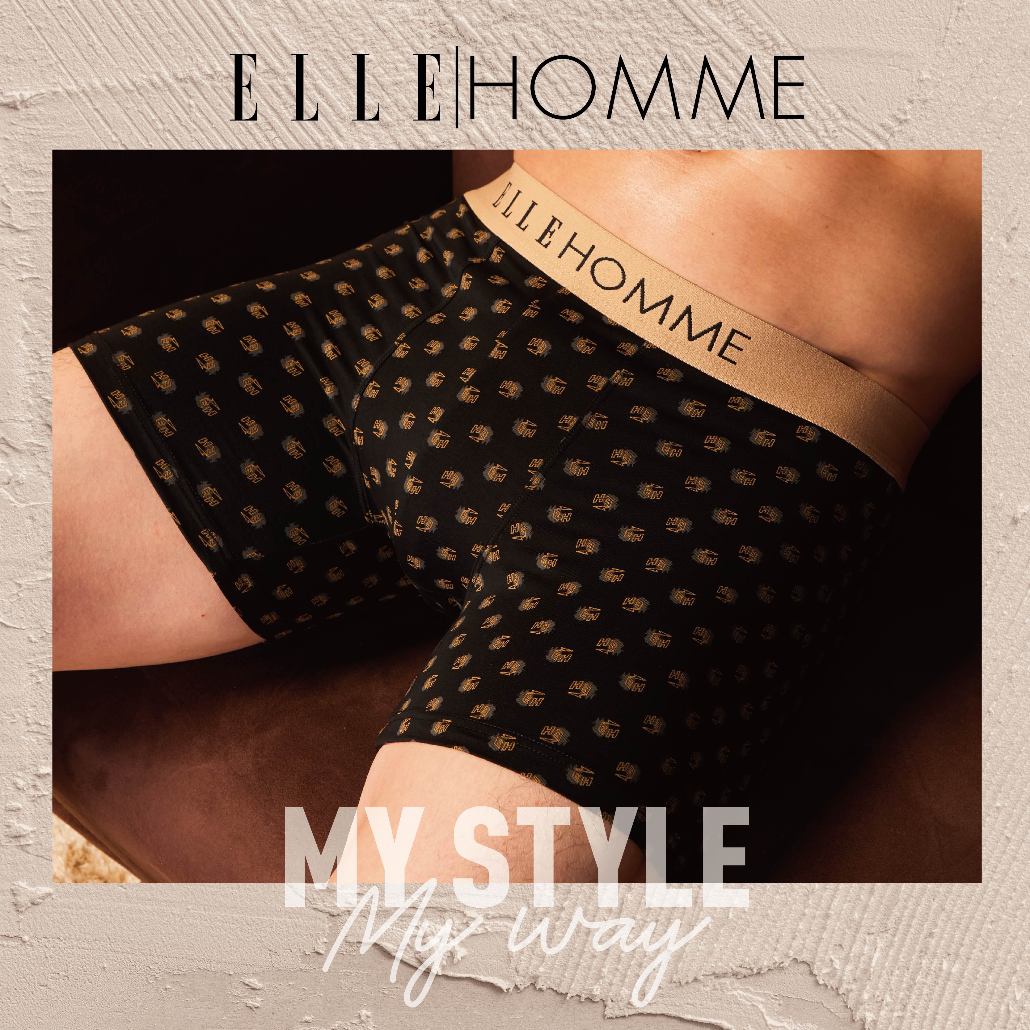 【ELLE HOMME】3D錦絲平口褲